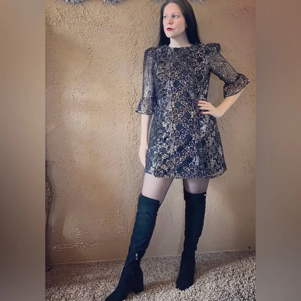 Marc Fisher Black Faux Suede OTK Over The Knee High Boots